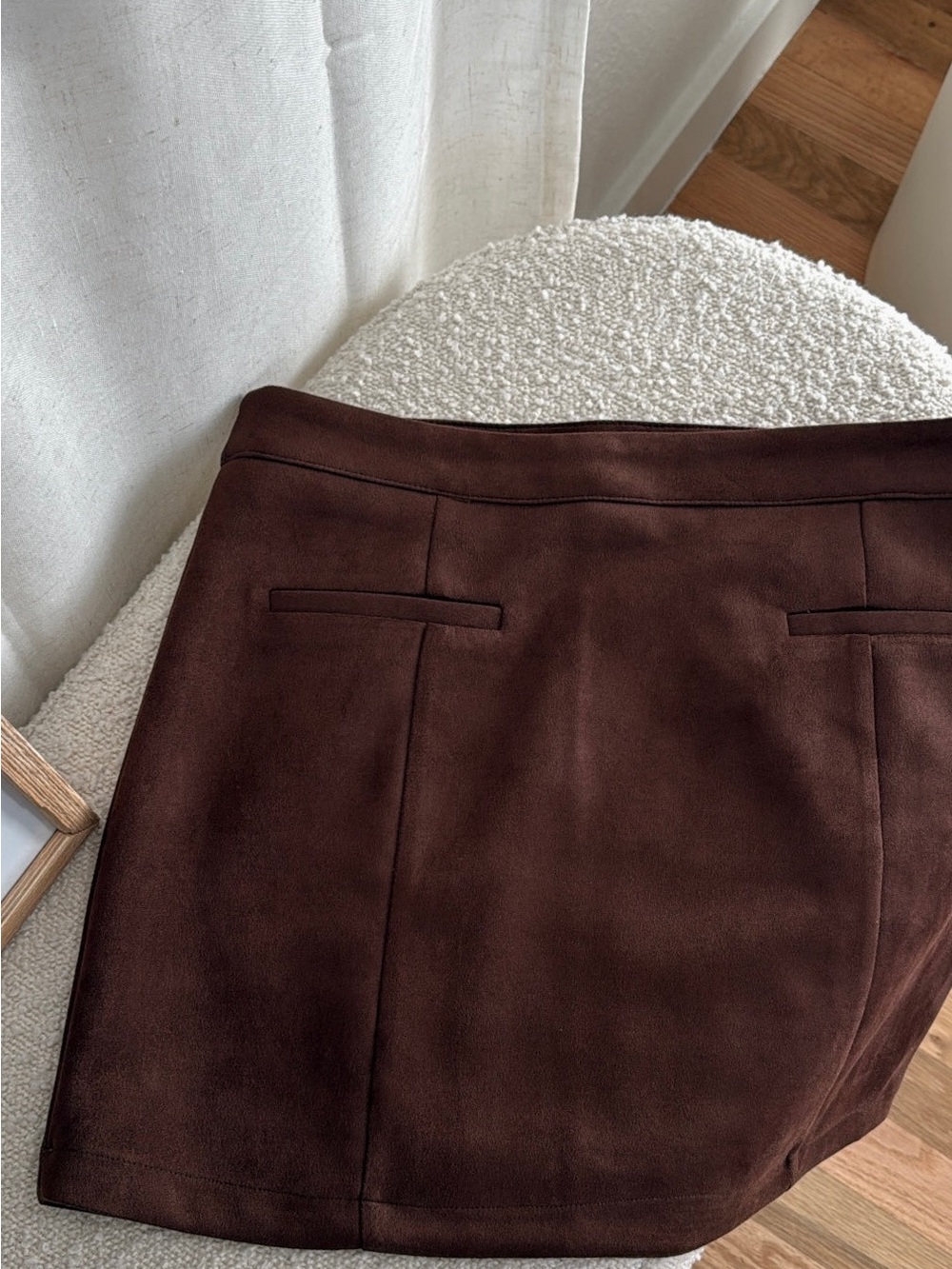NWT Sienna Suede Mini Skirt Brown Size Large